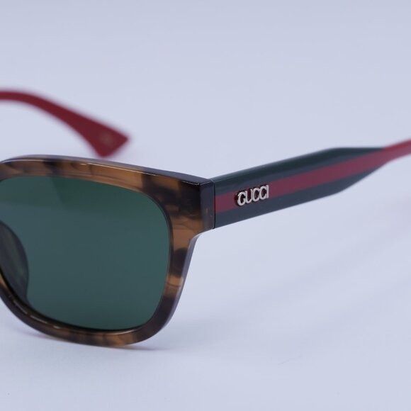 Gucci Gucci GG1872SK 003 Sunglasses Brown Havana/Green/Red Square Size ONE SIZE - 4 Thumbnail