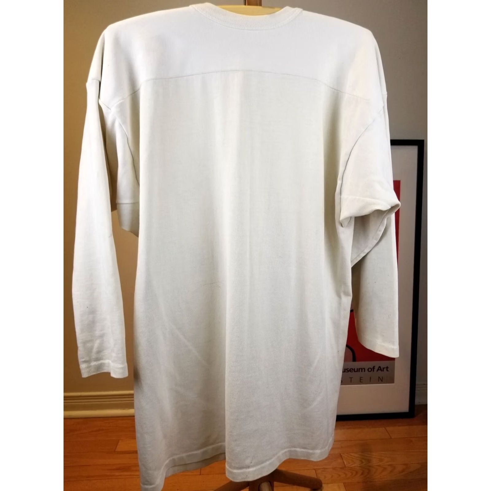 Vintage VINTAGE MT. CARMEL MC CARAVAN FOOTBALL JERSEY SZ LARGE T-Shirt Mens White 70's 30 INCH BACK SEE DETAIL CROSS CHEST 22 INCH TOP TO BOTTOM 30 INCH Size US L / EU 52-54 / 3 - 8 Thumbnail