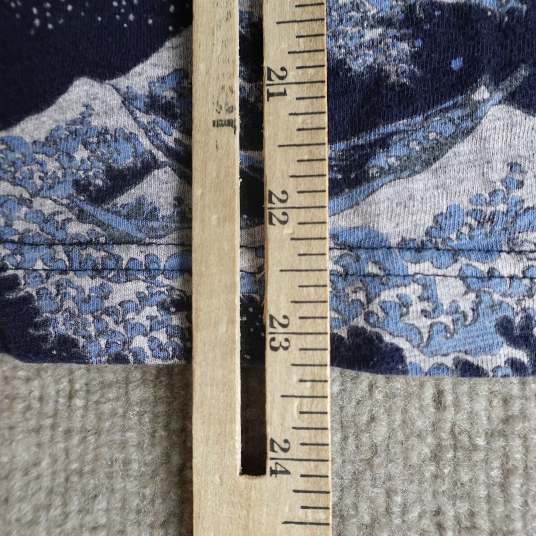 Uniqlo Uniqlo Shirt M Blue Hokusai All Over Print Slubbed T-Shirt Crew Neck Mens Short Sleeve Size US M / EU 48-50 / 2 - 4 Thumbnail
