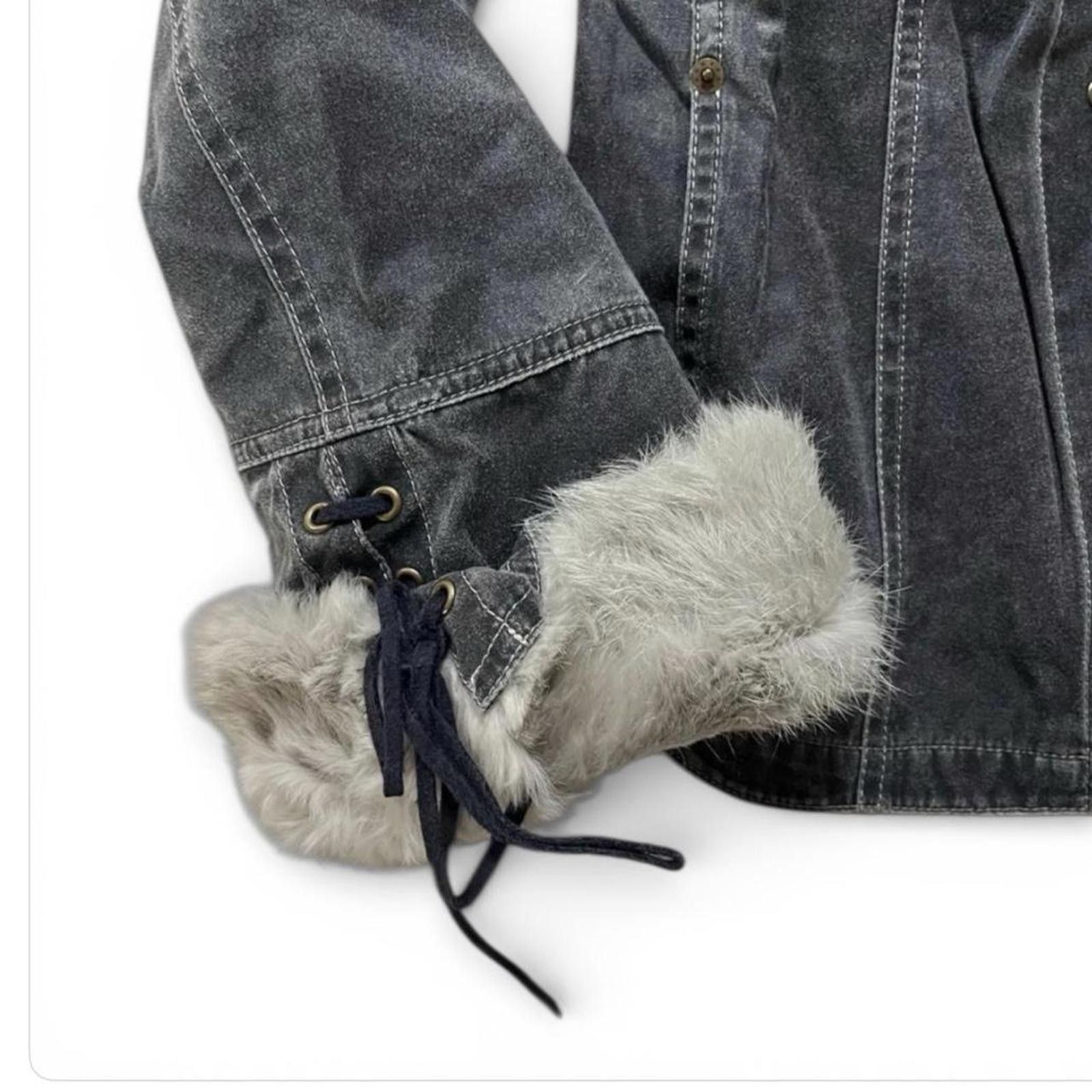 Other Real rabbit fur whimsy goth vintage denim penny lane coat Size XS / US 0-2 / IT 36-38 - 3 Thumbnail