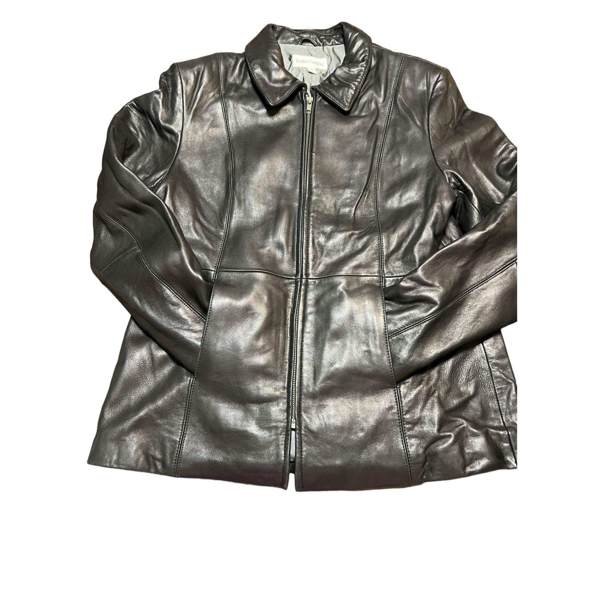 Other Boston Harbour Black 100% Genuine Leather Jacket Riding Coat Size US XL / EU 56 / 4 - 1 Thumbnail