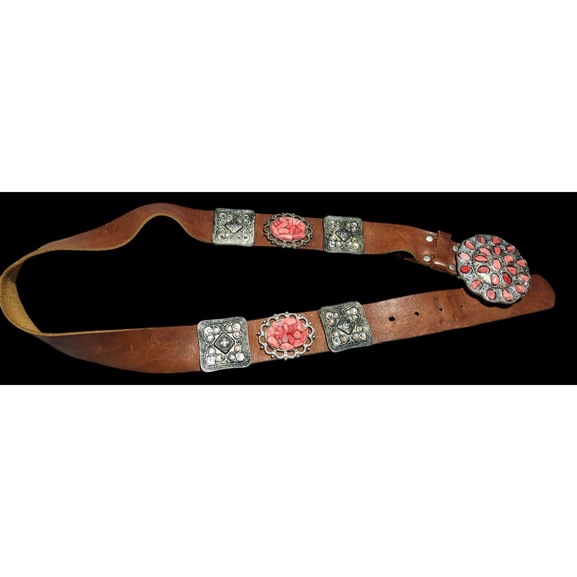 Other Cowgirl Glam Rhinestone And Gemstone Embellished Leather Bel Size ONE SIZE - 1 Thumbnail
