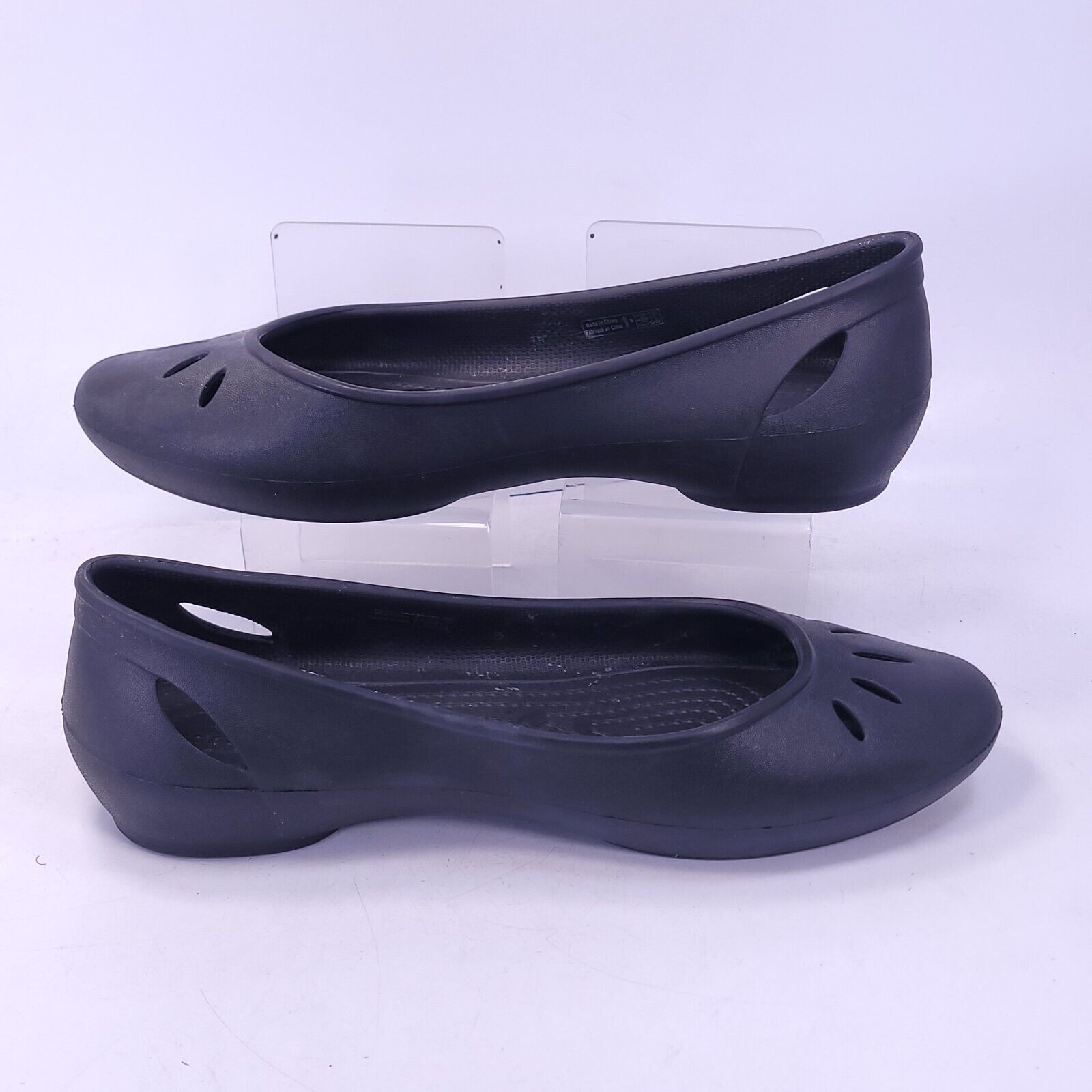 Crocs Crocs Casual Slip on Ballet Flat Womens Size 8 Black Rubber Size US 8 / IT 38 - 5 Thumbnail