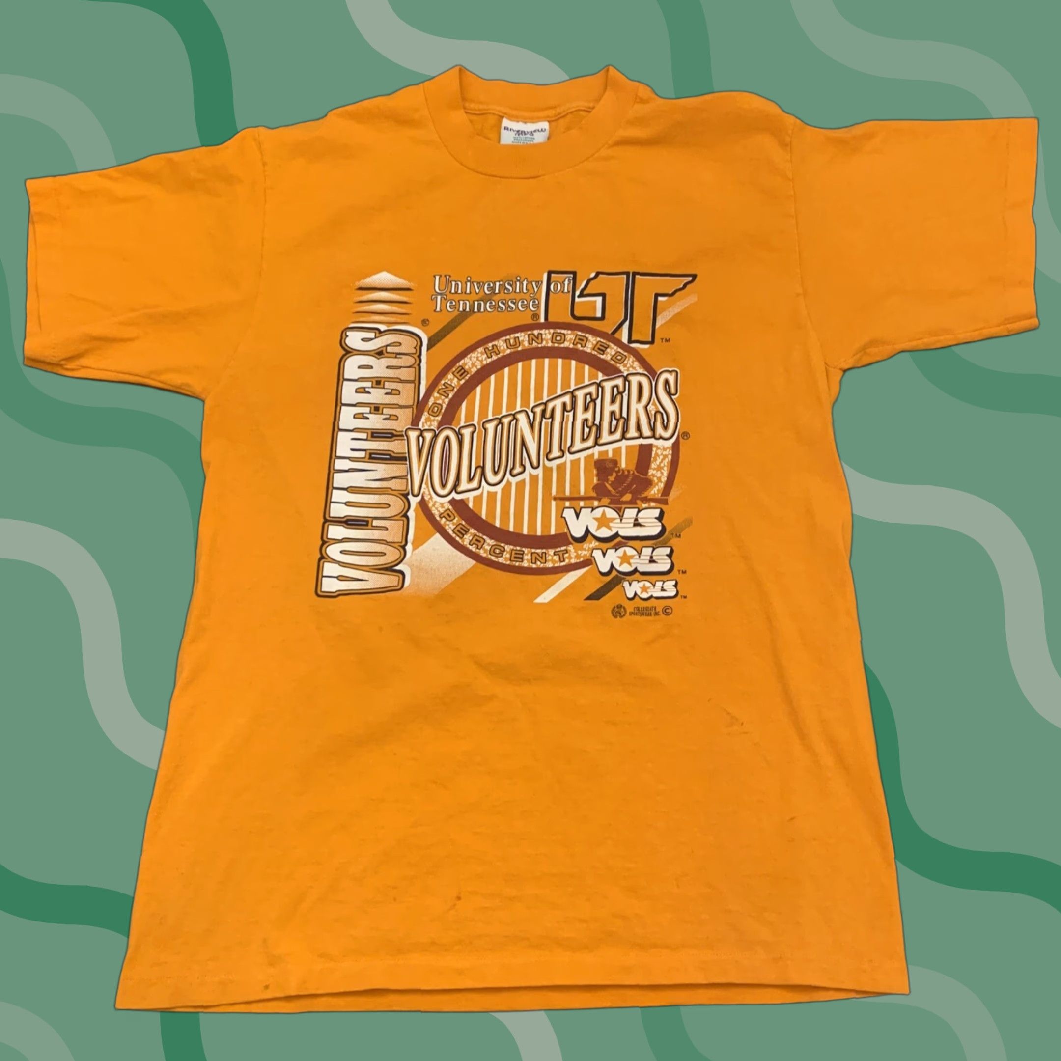 Vintage VINTAGE Volunteers UT 27 Shirt Unisex Adults L Orange 90s Single Stitch 100% Cotton/Poly Riverview Mfg Size US L / EU 52-54 / 3 - 1 Thumbnail