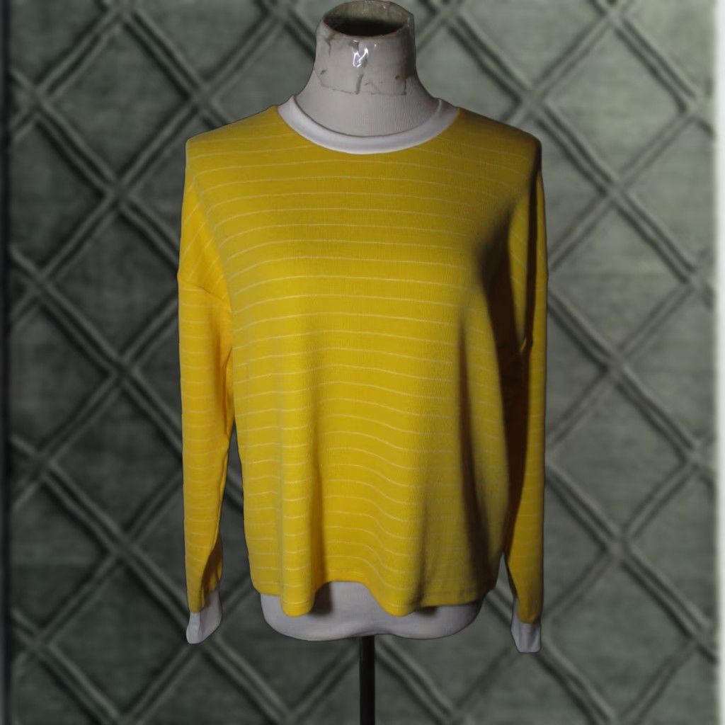 Forever 21 FOREVER 21 Yellow Long Sleeve Top Womens M NWT Boat Neck Shirt Blouse Basic All Seasons Casual Vintage: No Size M / US 6-8 / IT 42-44 - 1 Thumbnail