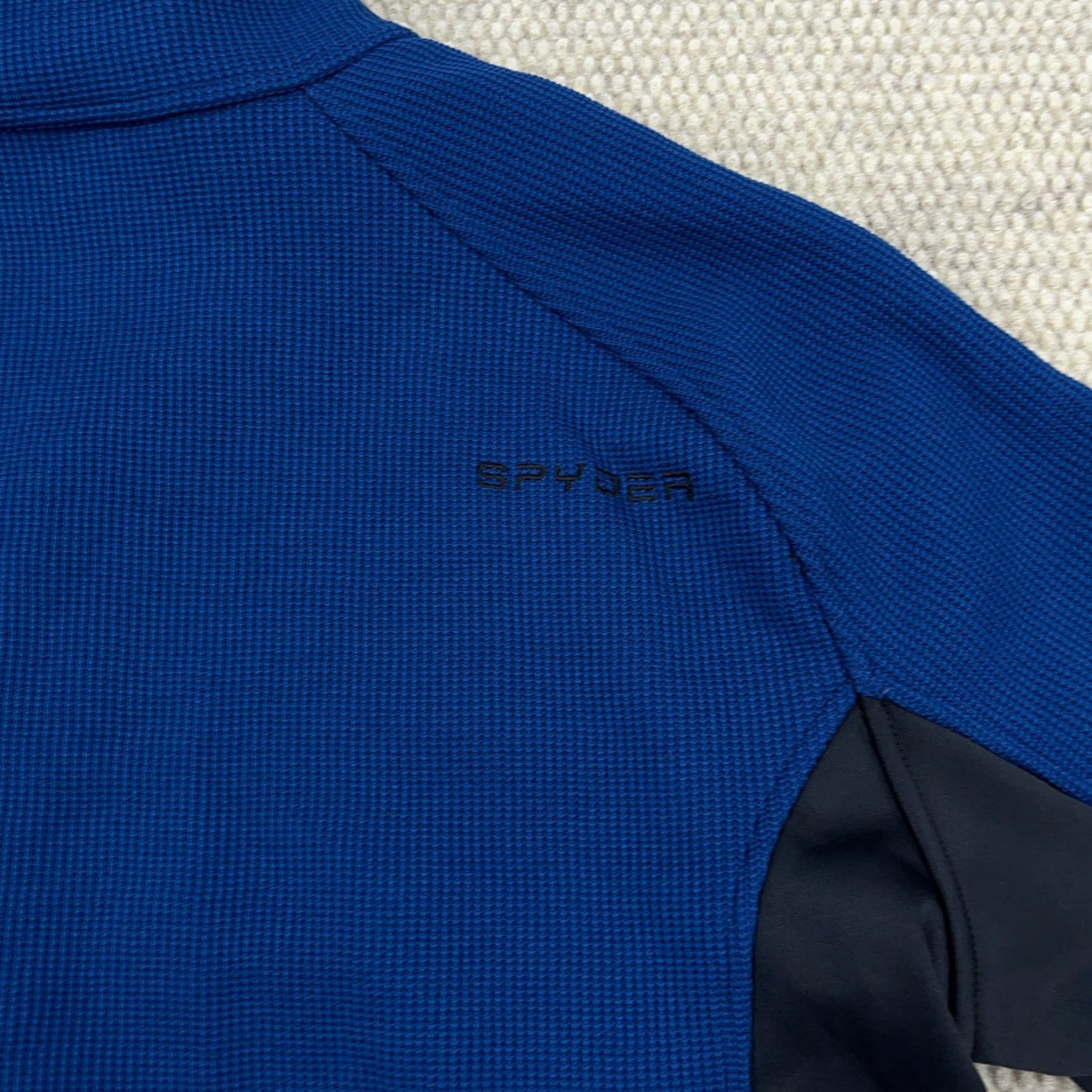 Spyder Spyder Jacket Men XL Blue Black Pullover Thermal Waffle Knit Sweater Hiking A80 Size US XL / EU 56 / 4 - 7 Thumbnail