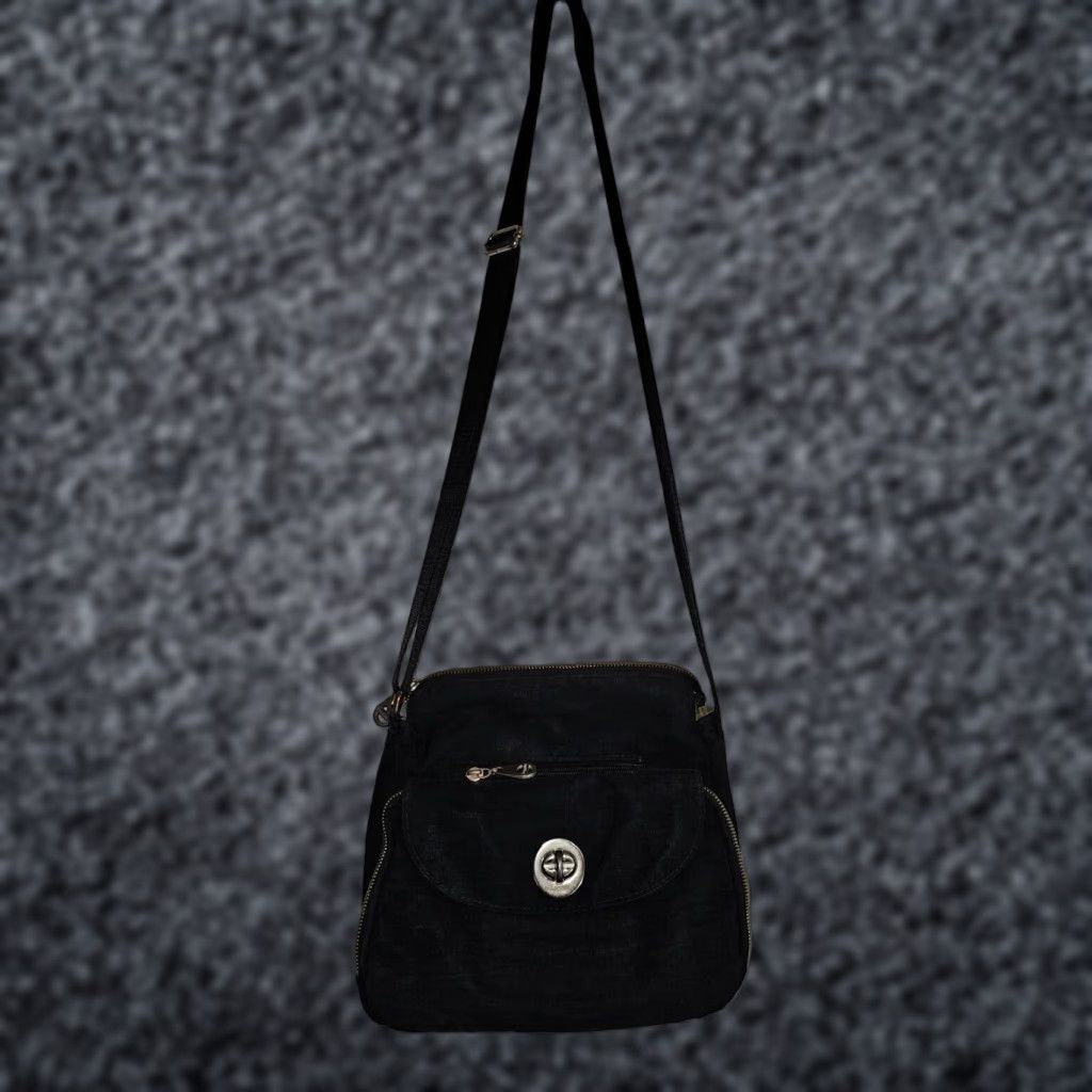 Vintage Baggallini Crossbody Nylon Travel Bag Handbag Adjustable Strap Black Womens Size ONE SIZE - 1 Thumbnail