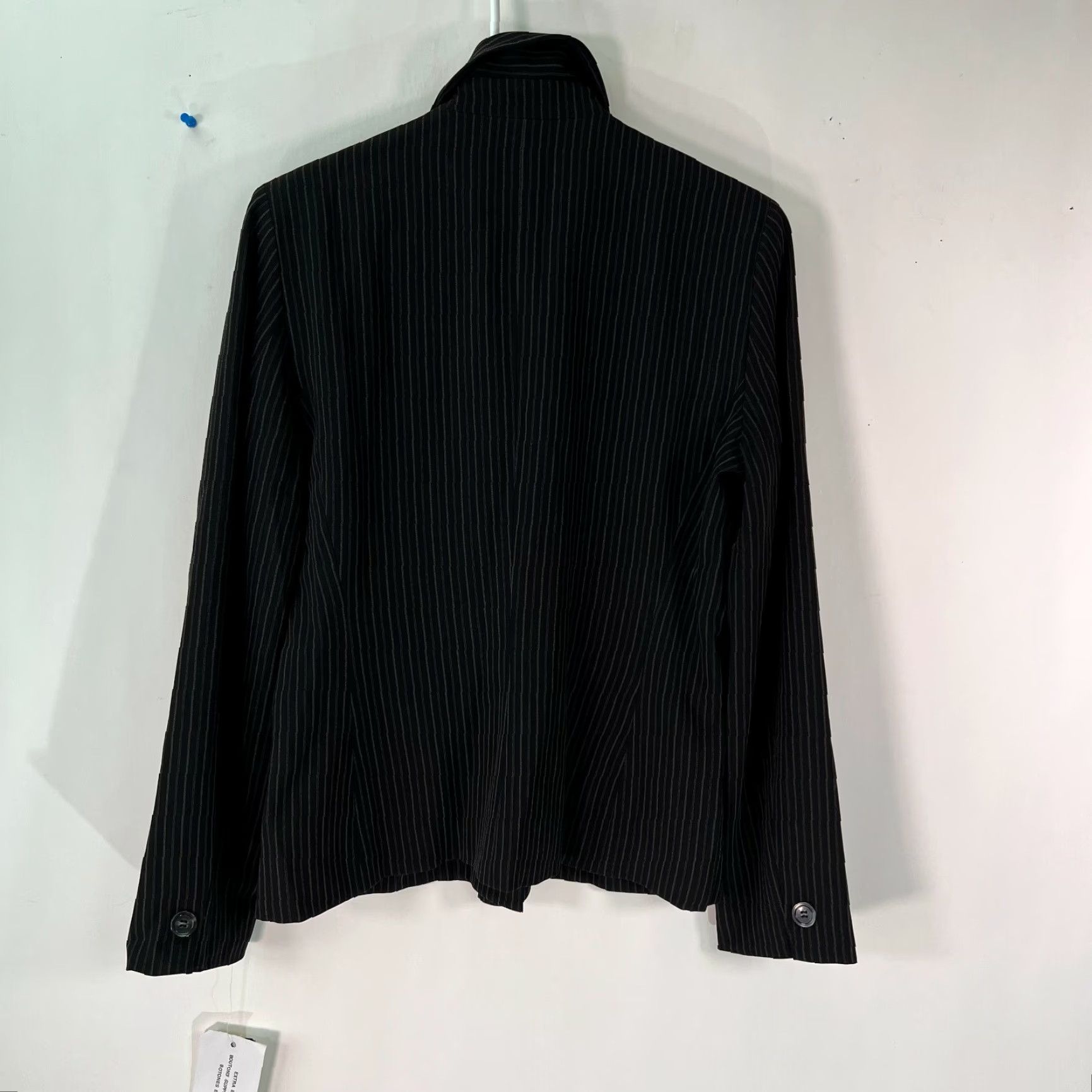 Jones New York Jones New York Womens Jacket Striped Black Button Front Size 4 | Casual Classic Coat 65% Acetate 33% Polyester Lined 100% Acetate Size S / US 4 / IT 40 - 2 Thumbnail