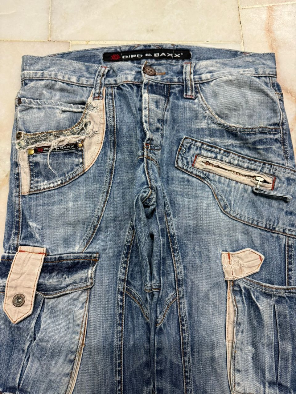 Japanese Brand 💥Insane💥90s DipoxBaxx Sand Washed Distressed Cargo Rare Jean Size US 32 / EU 48 - 6 Thumbnail