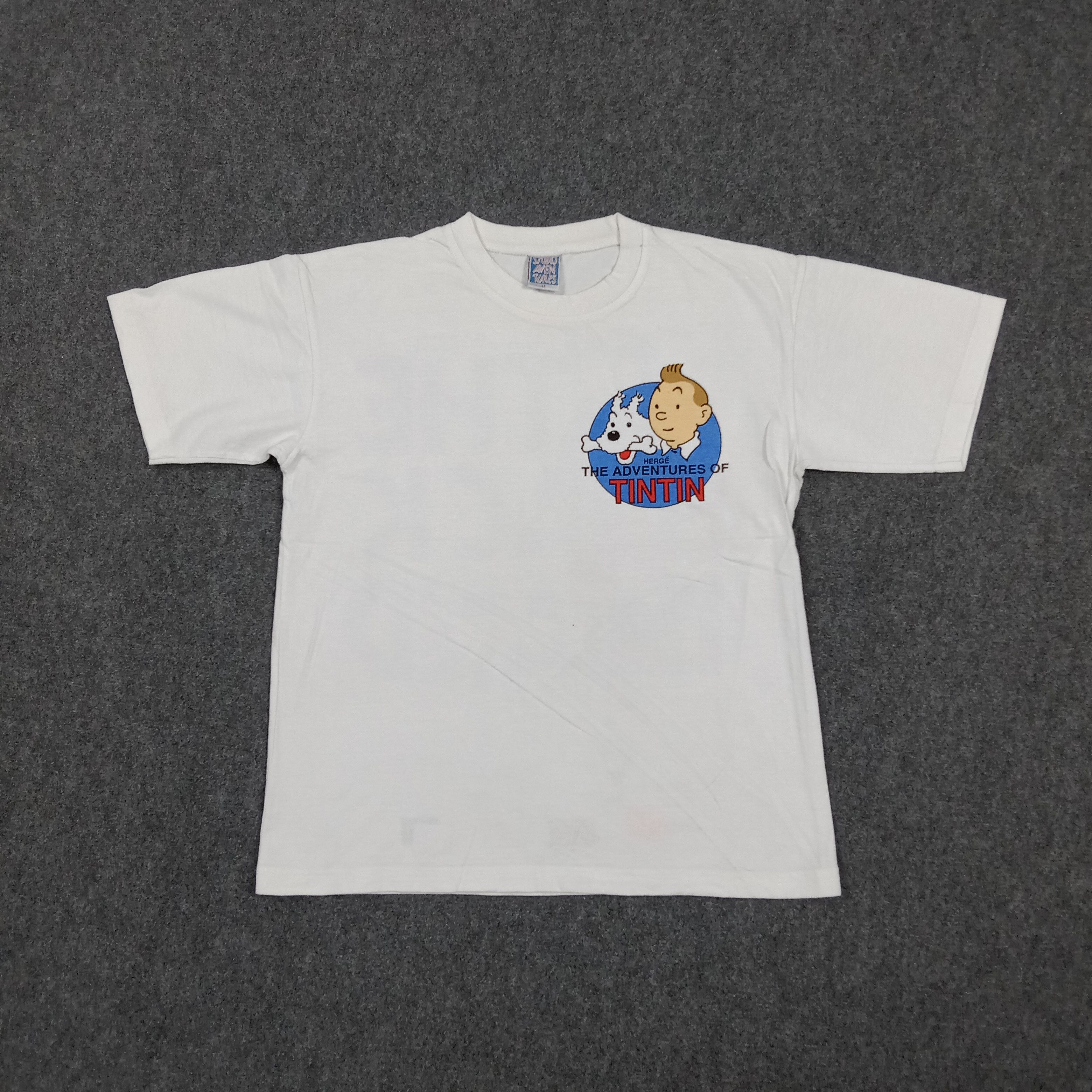 Vintage Adventure of Tintin American Cartoon Boxy Tshirt C294N64 Size US M / EU 48-50 / 2 - 3 Thumbnail