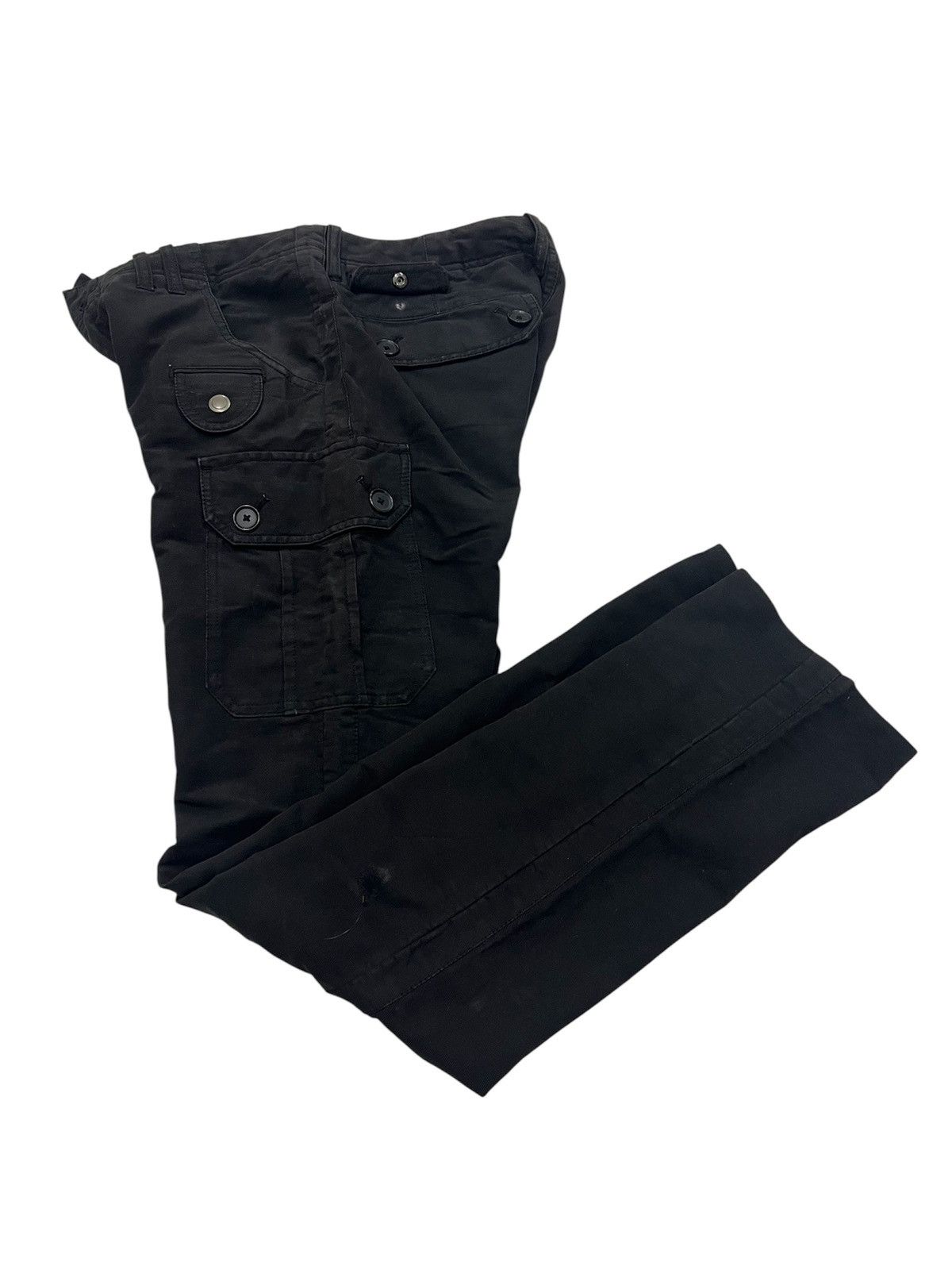 Japanese Brand Black Straight Pants 8 Multipocket Cargo Denim Pants Size US 30 / EU 46 - 2 Thumbnail