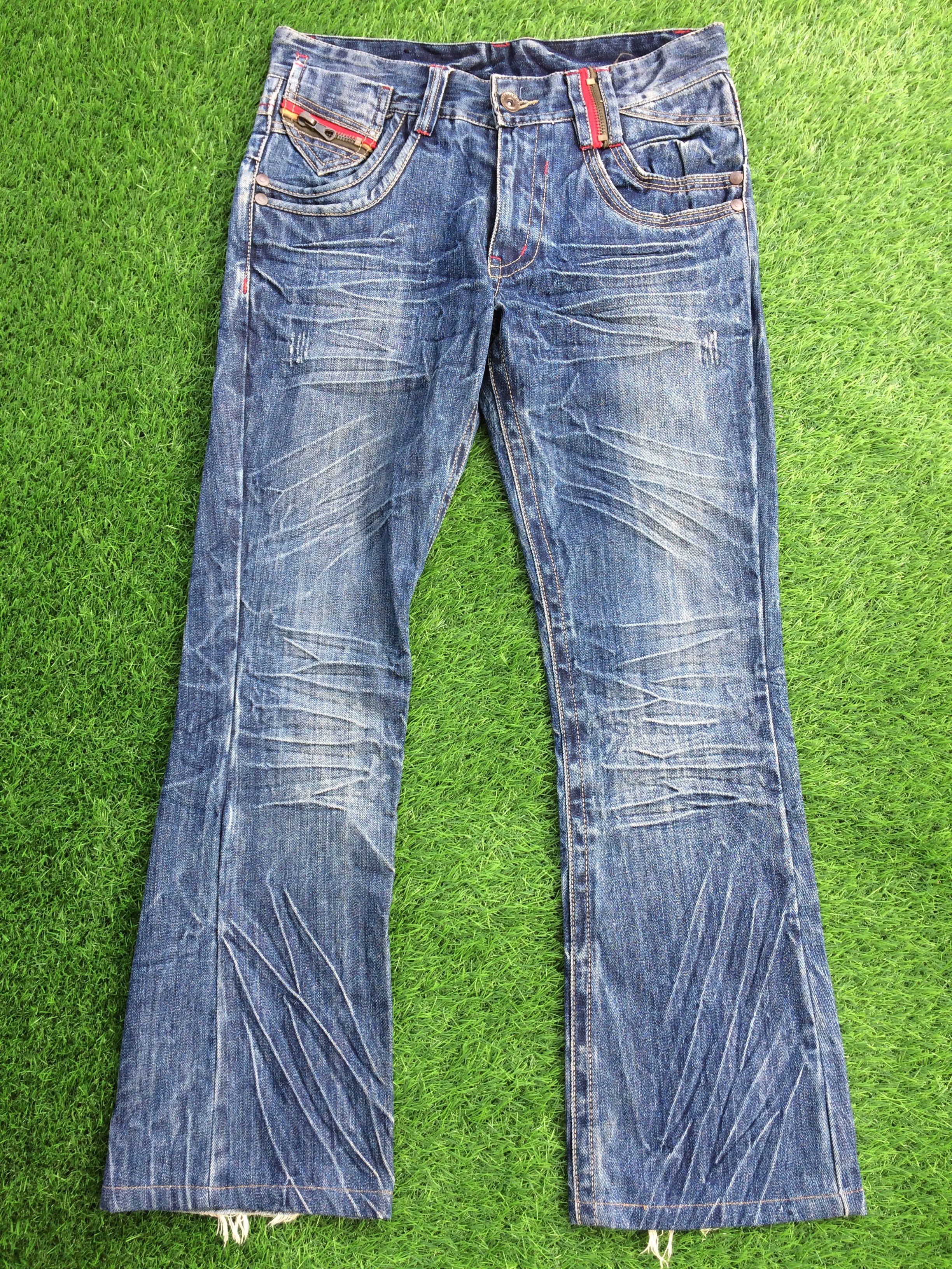 Japanese Brand Harajuku Double Pocket Bootcut Jeans #D-843 Size US 32 / EU 48 - 1 Thumbnail