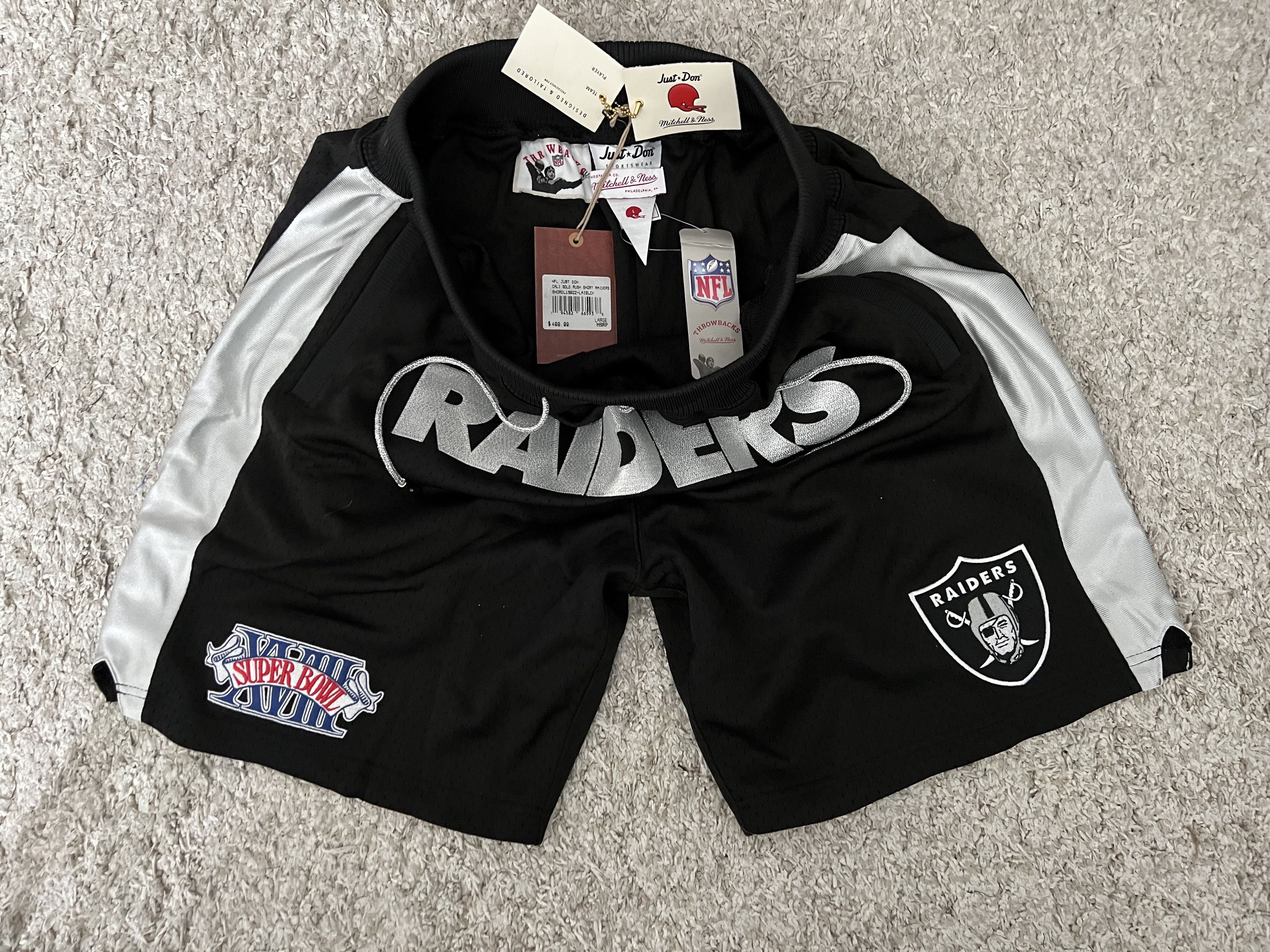 Just Don × Mitchell & Ness Oakland Raiders Just Don x Mitchell & Ness NFL Shorts Size US 34 / EU 50 - 11 Thumbnail