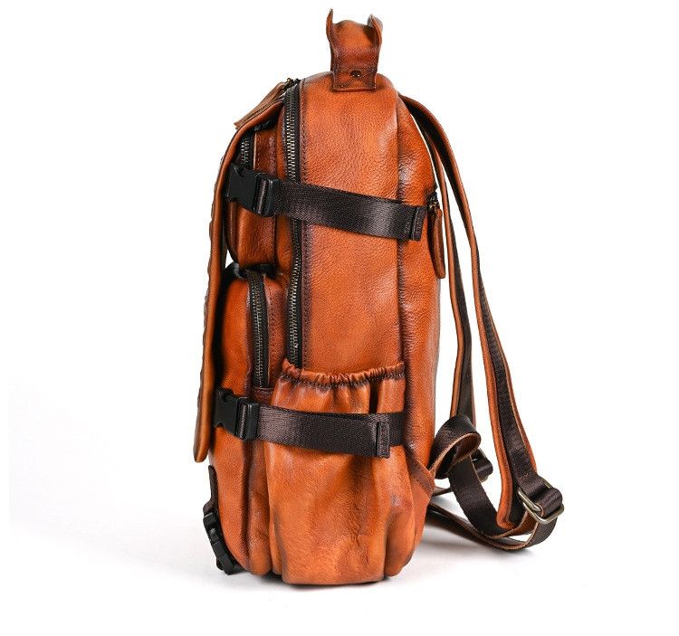Genuine Leather Embossed Leather Backpack Size ONE SIZE - 4 Thumbnail