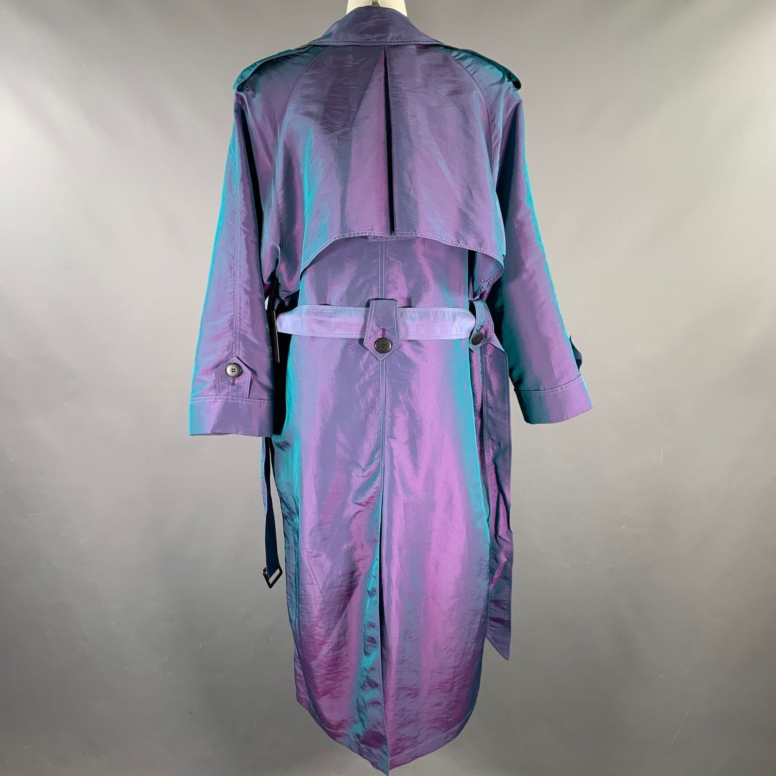 Dior CHRISTIAN DIOR Size 6 Purple Teal Iridescent Trench Coat Size M / US 6-8 / IT 42-44 - 4 Thumbnail