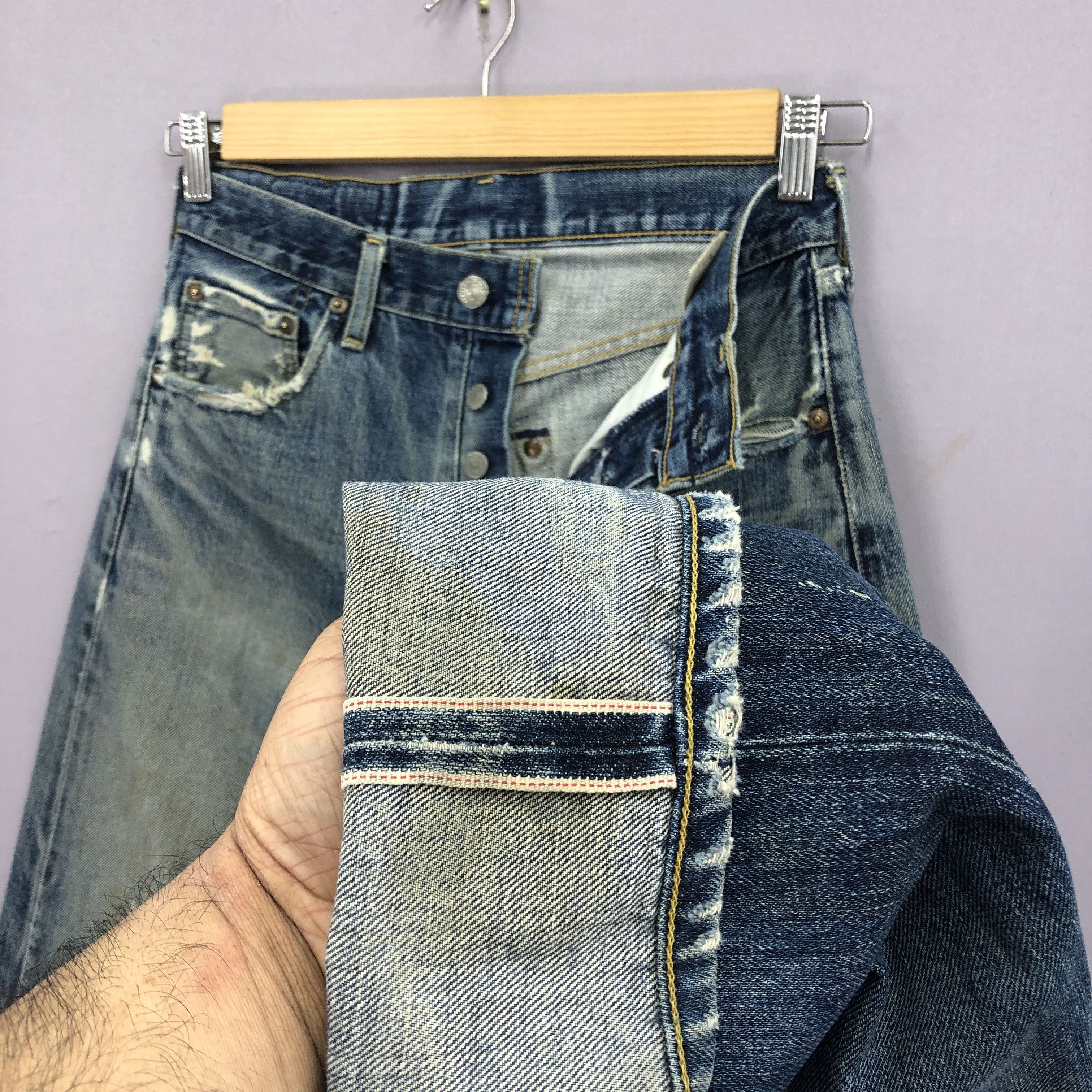 Levi's Vintage Levis 503B Selvedge Jeans Distressed Denim GF30268 Size 28" / US 6 / IT 42 - 8 Thumbnail