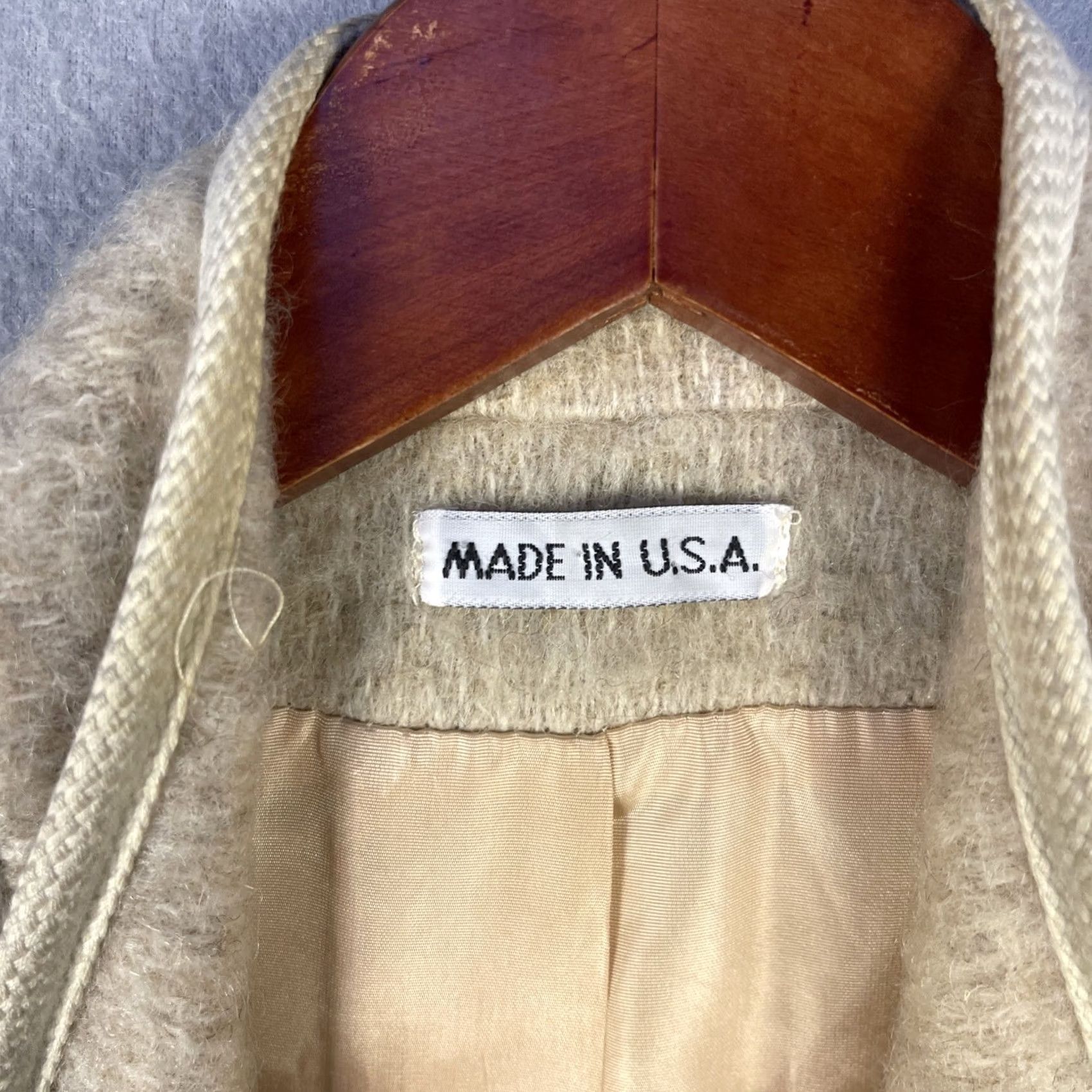 I. Magnin VINTAGE Womens Small Beige Wool Coat Pockets USA Made Size S / US 4 / IT 40 - 5 Thumbnail