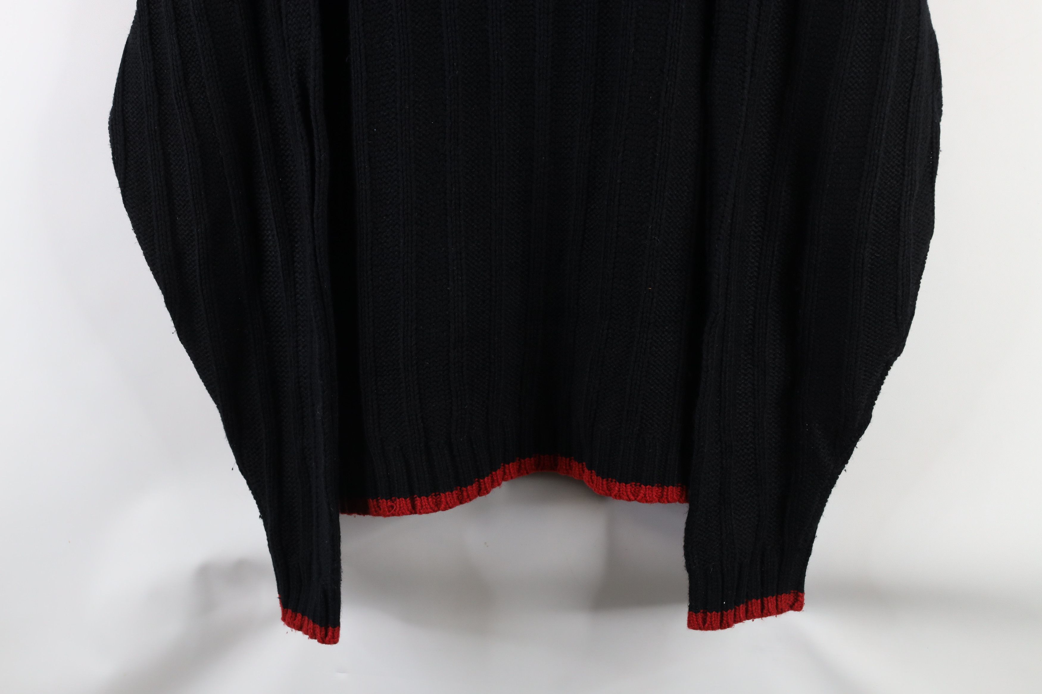 Vintage Vintage 90s Streetwear Ribbed Knit Crewneck Sweater Black Size US XL / EU 56 / 4 - 3 Thumbnail