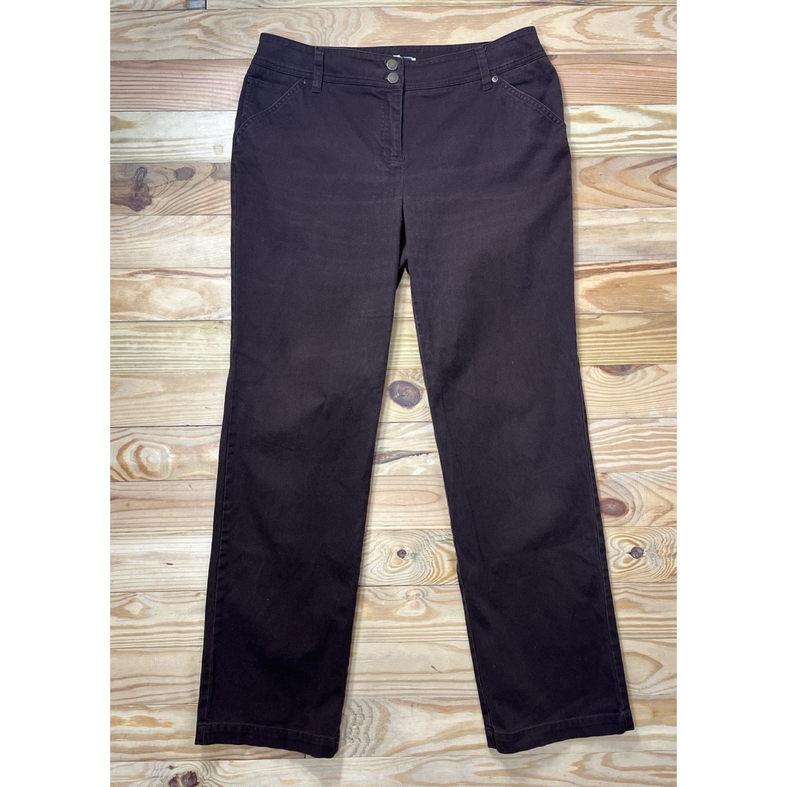 Jones New York WOMEN'S JONES NY SPORT STRETCH CORDUROY BROWN PANTS SIZE 10 Size 32" / US 10 / IT 46 - 1 Thumbnail