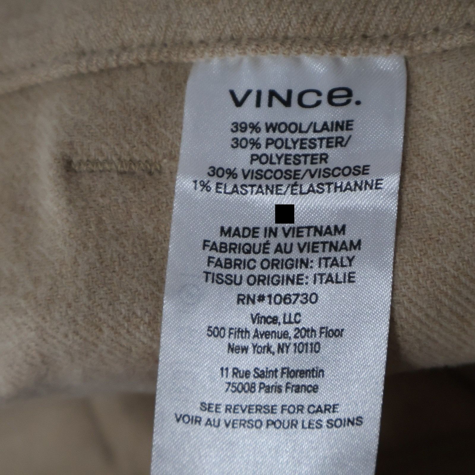 Vince Vince Wide Leg Cargo Pant Women 12 Tan Utility HighRise Wool Size 34" / US 12 / IT 48 - 5 Thumbnail