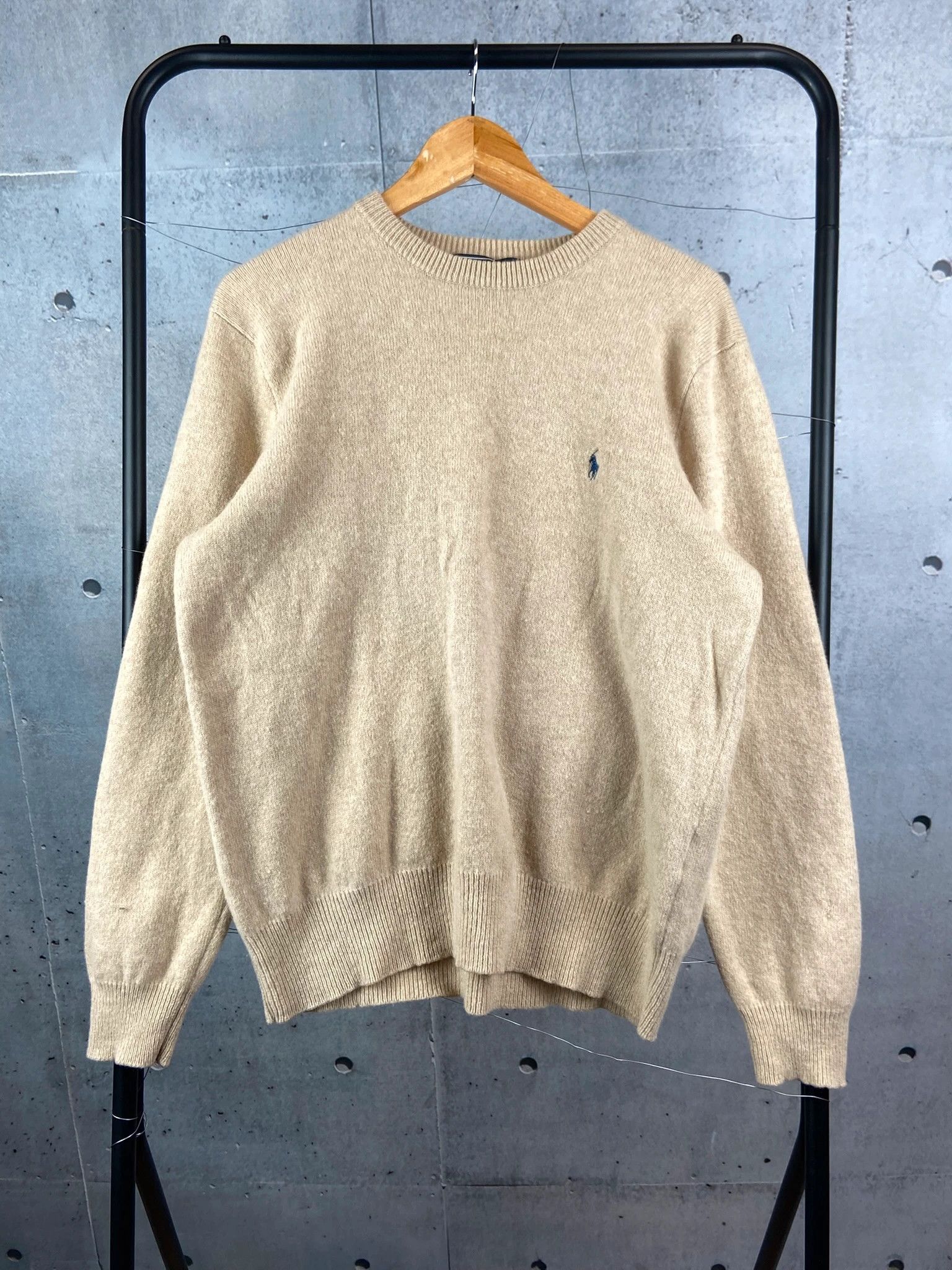 Polo Ralph Lauren Ralph Lauren beige wool knit sweater classic logo Size US L / EU 52-54 / 3 - 1 Thumbnail