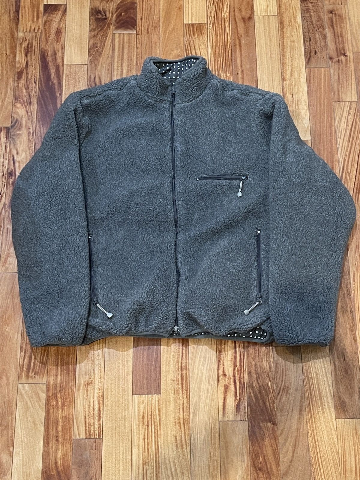 image of Stussy Monogram Reversible Fleece in Grey, Men's (Size Large)
