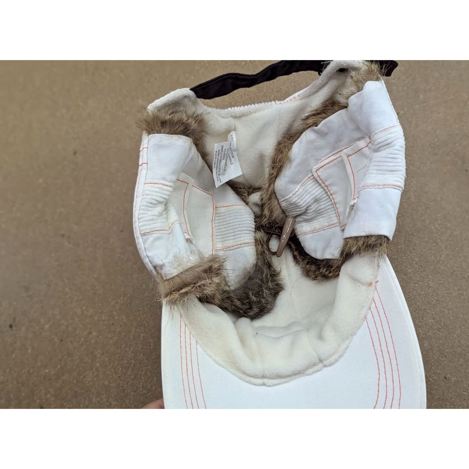 Vintage Rabbit Fur Cap White Norway Flag Chin Strap Unisex Lined Insulated One Size Casual Mens Size ONE SIZE - 7 Thumbnail