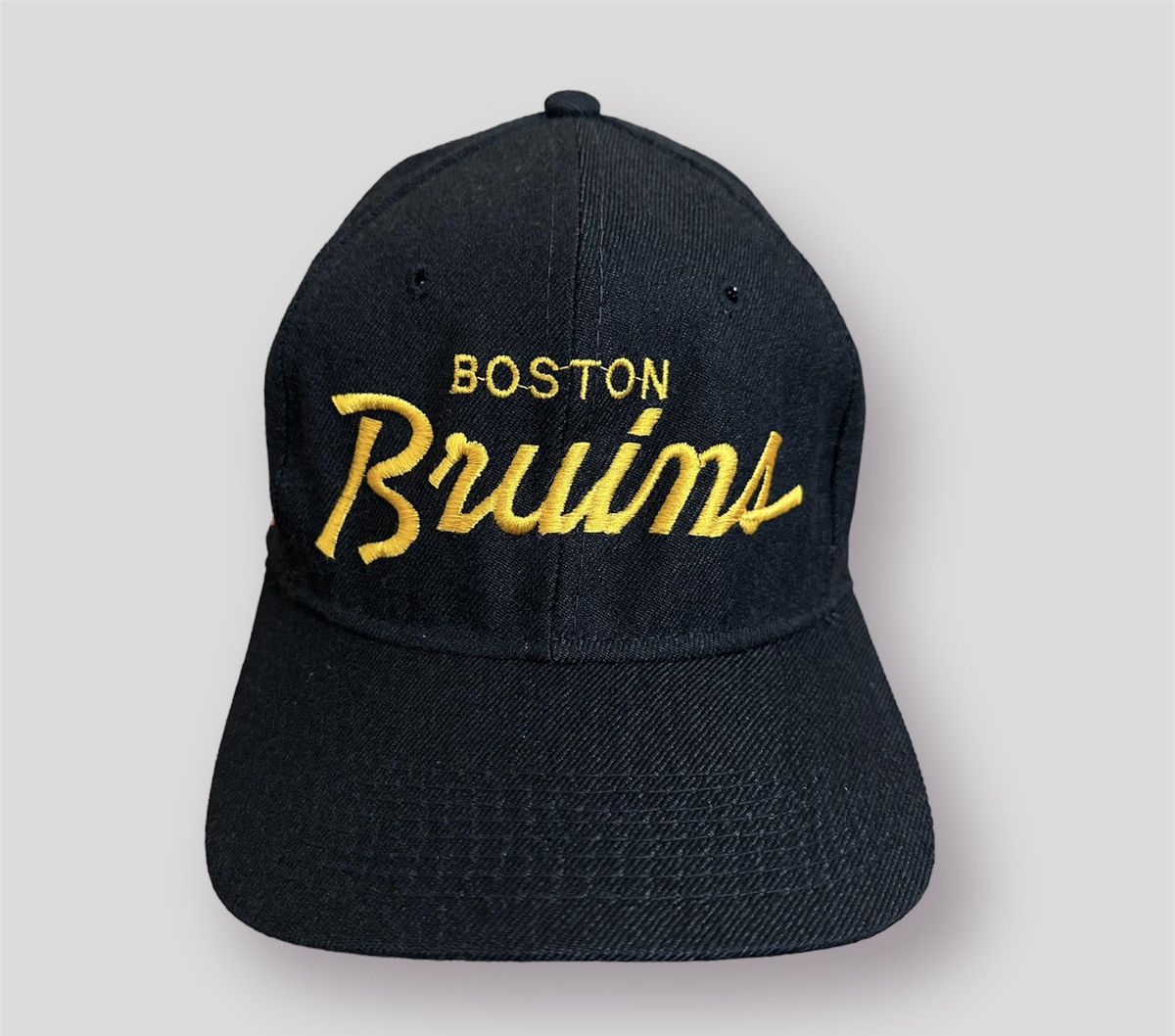 image of Boston Bruins Sports Specialties Script Cap Nhl Wool Pro in Black, Men's