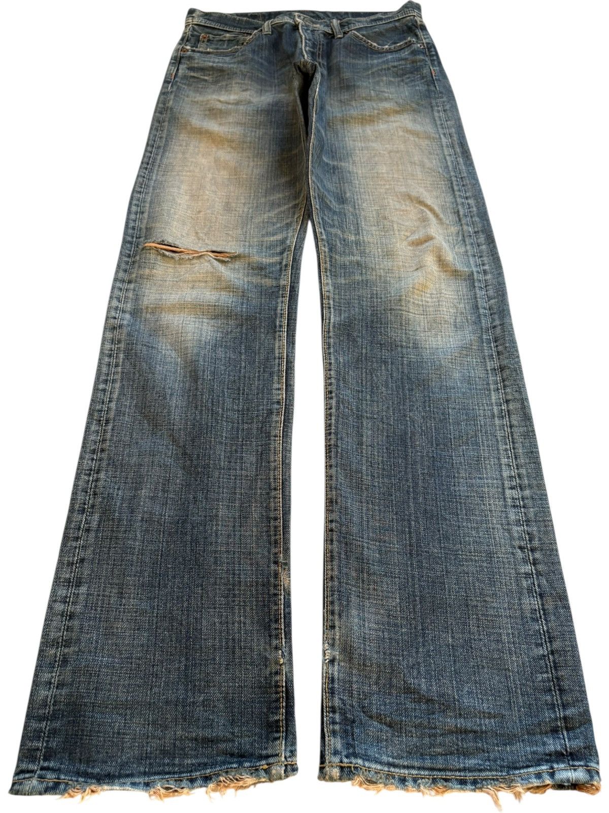 Japanese Brand Vintage Japanese Brand Rusty Mud Wash Ripped Loose Jeans Size US 31 - 1 Thumbnail