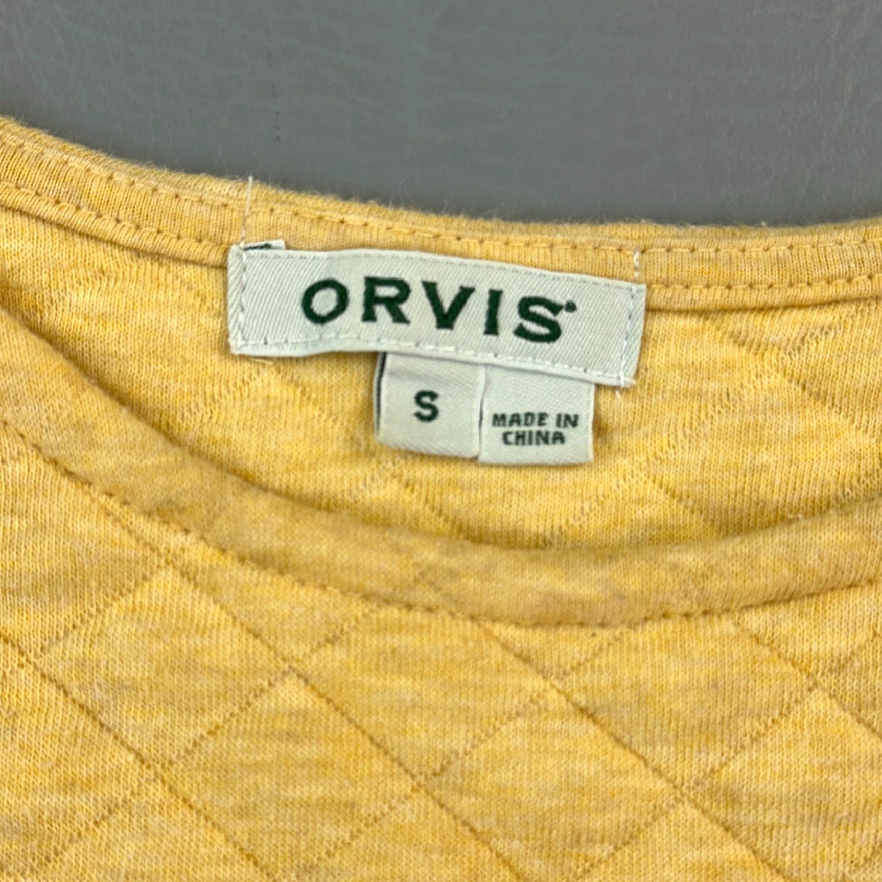 Orvis Orvis Sweatshirt Women's Small Yellow Quilted Crewneck Pullover Outdoor Casual Size S / US 4 / IT 40 - 5 Thumbnail
