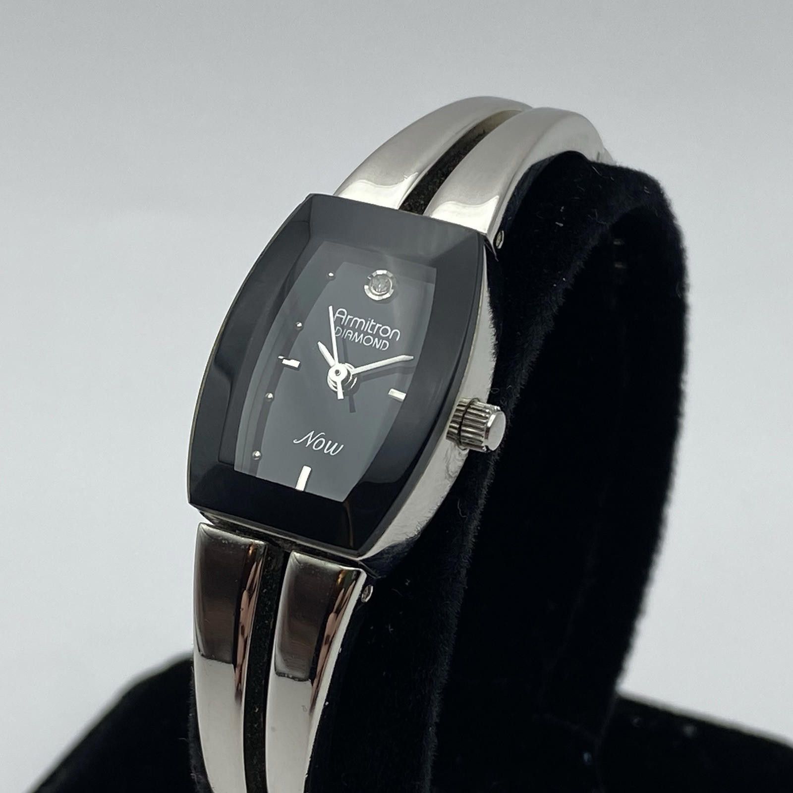 Designer Women's Armitron Diamond NOW Black Dial Bracelet Band Watch Size ONE SIZE - 1 Thumbnail