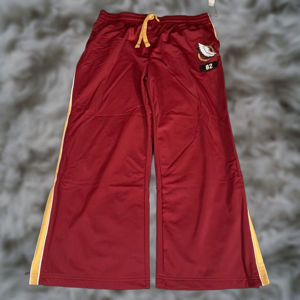 Vintage VINTAGE Urban Up Track Pants Mens L Oversized Wide Leg Red 28” Inseam 28” Polyester Blended Fabric Retro Activewear Drawstring Size US 33 - 1 Thumbnail