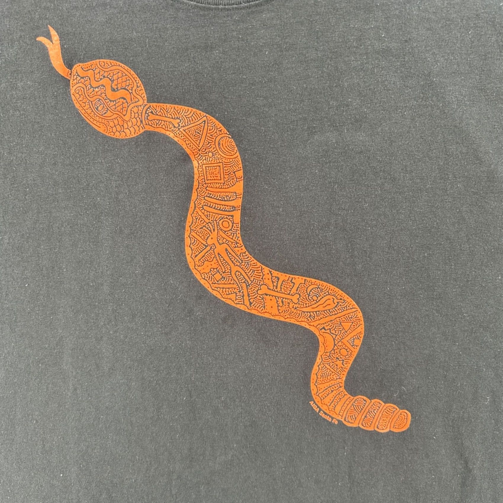 Hanes VINTAGE Hanes Beefy-T Shirt Large Black Rattlesnake Graphic Print Y2K Mens Size US L / EU 52-54 / 3 - 6 Thumbnail