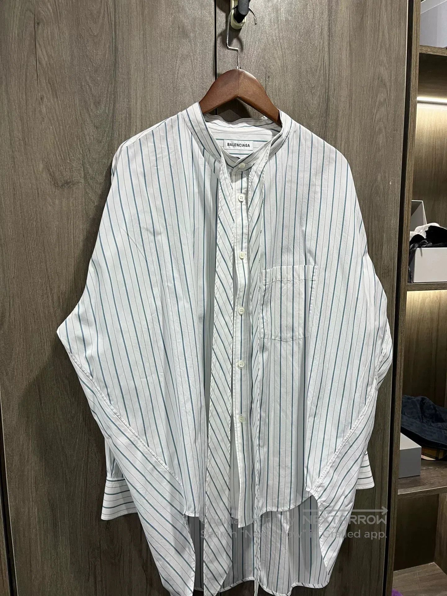 Balenciaga Balenciaga White Striped Logo Bow Cotton Shirt. Size XS / US 0-2 / IT 36-38 - 3 Thumbnail