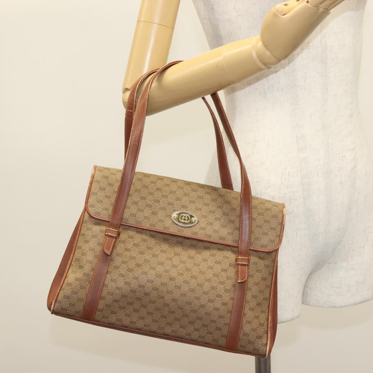 Gucci GUCCI Micro GG Supreme Hand Bag Pvc Beige Gold 000 46 000 46 Size ONE SIZE - 24 Thumbnail