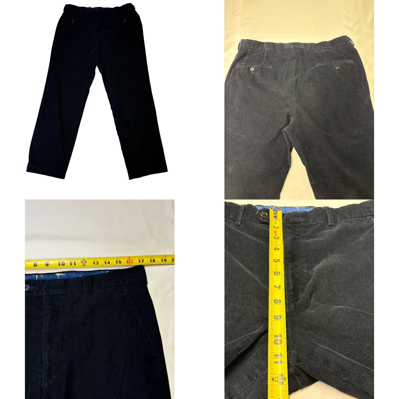 Ralph Lauren Lauren Ralph Lauren Mens Corduroy Pants Classic Fit Dog Print Trim 34x27 Black Casual Dress Pants Corduroy Trousers Menswear Size US 34 / EU 50 - 8 Thumbnail