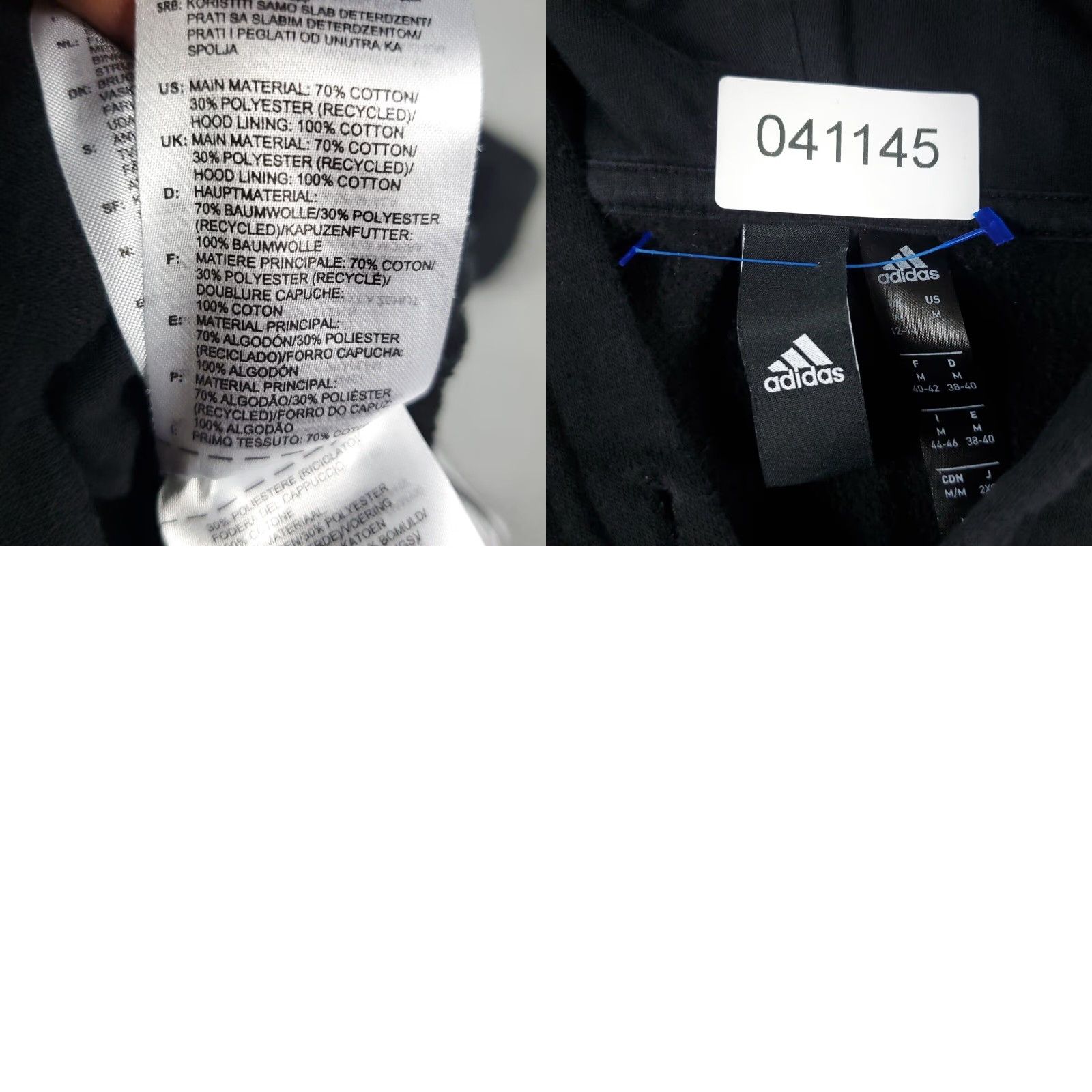 Adidas Adidas Pullover Hoodie Sweatshirt Womens Medium Black Cotton Blend Activewear Size M / US 6-8 / IT 42-44 - 8 Thumbnail