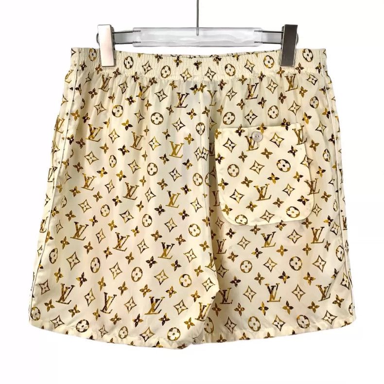 Louis Vuitton Louis Vuitton 23 Beige Mulberry Silk Logo Printed Casual S Size 39" - 2 Thumbnail