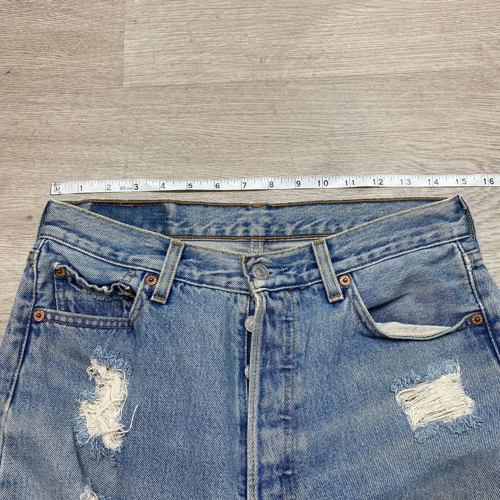Levi's × Vintage Vintage Y2K Levi's 501 Distressed Straight Leg Jeans 30x30 Size US 30 / EU 46 - 5 Thumbnail