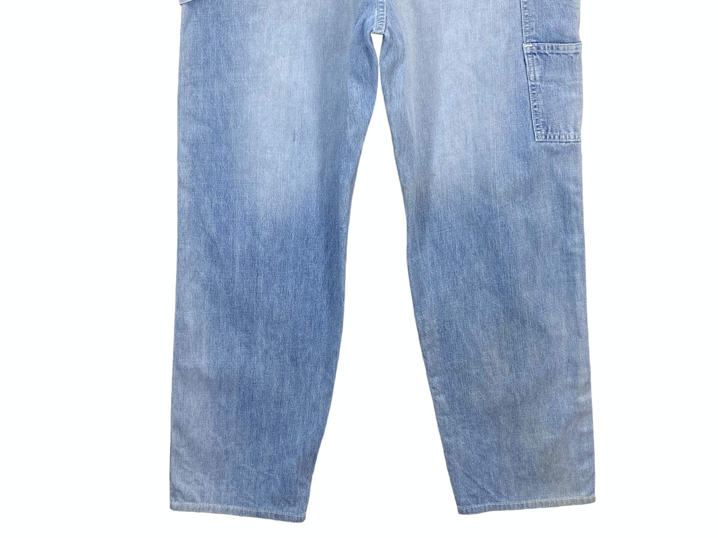Big John × Vintage Big John Carpenter Bib Overalls Light Wash Jeans Size US 35 - 5 Thumbnail