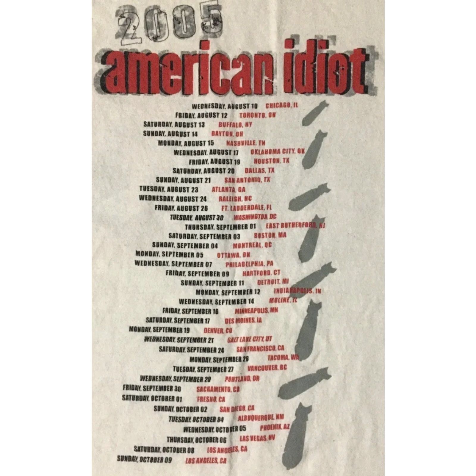 Vintage Vtg 2005 Green Day American Idiot Faded Tour Shirt S Punk Rock Promo Grunge Y2K Size US S / EU 44-46 / 1 - 4 Thumbnail