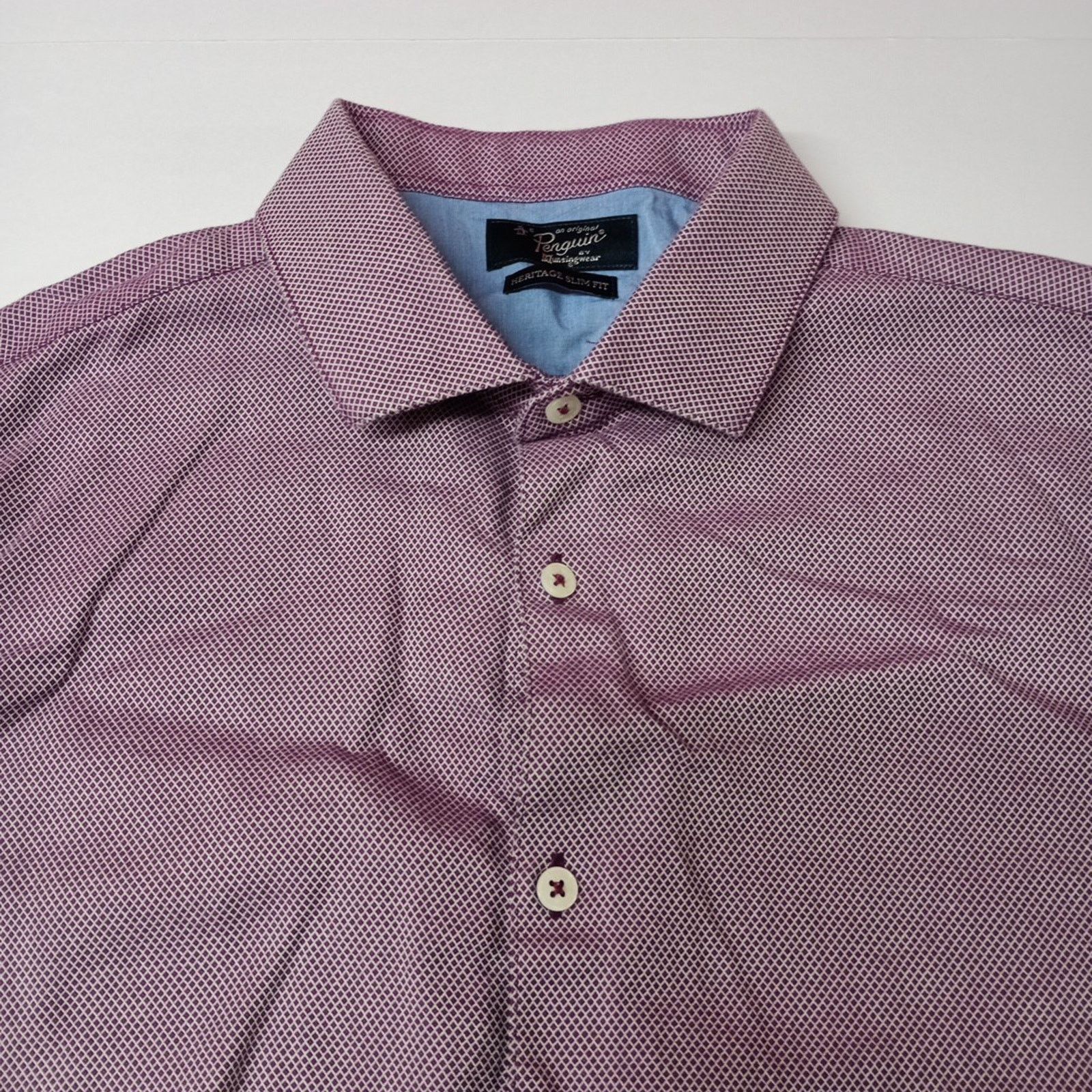 Original Penguin Penguin Munsingwear Shirt Size 16 1/2 34/35 Slim Fit Purple Size US S / EU 44-46 / 1 - 3 Thumbnail