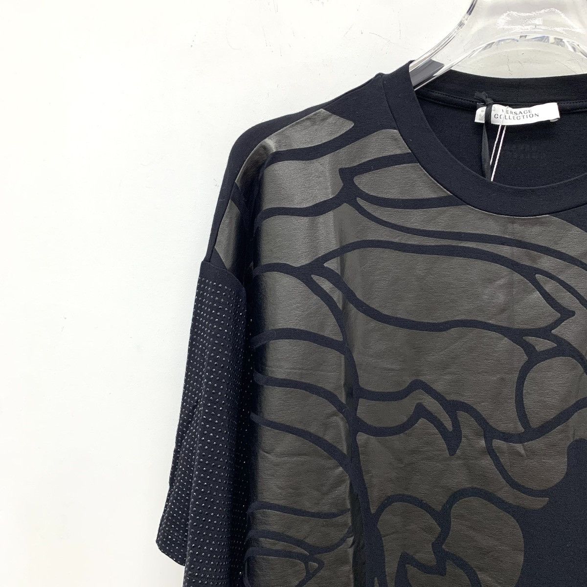Versace Versace Black Medusa Print Beaded Cotton Polo Shirt K26WX Size US M / EU 48-50 / 2 - 3 Thumbnail