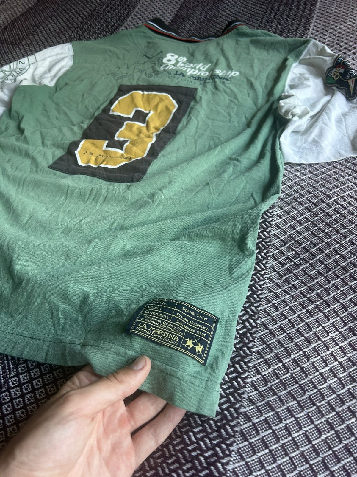 Vintage La Martina Vintage Polo T-shirt Big Logo Thrashed Condition Size US XL / EU 56 / 4 - 15 Thumbnail