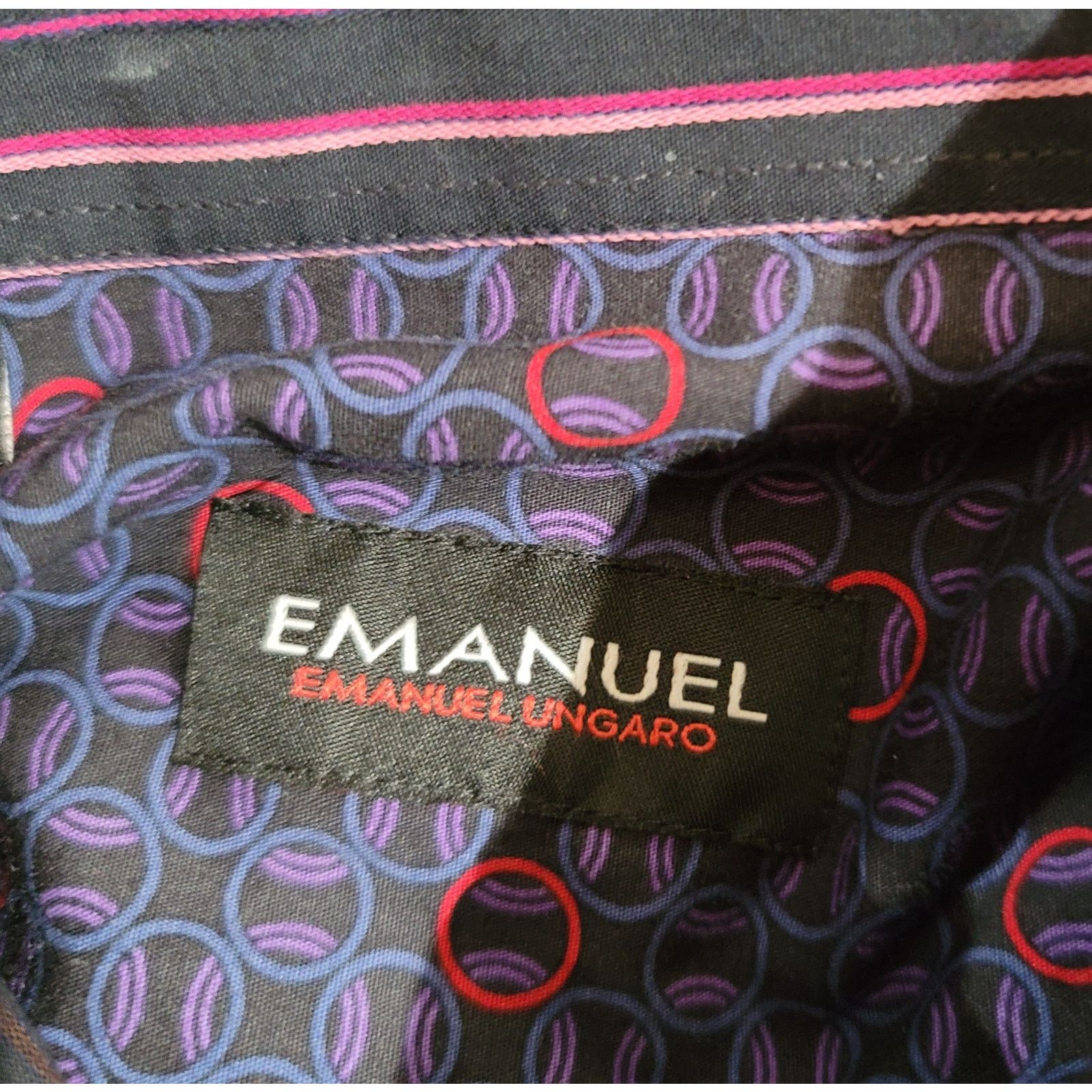 Emanuel Ungaro Emanuel Ungaro Black Pink Striped Button Up Men Shirt Large Size US L / EU 52-54 / 3 - 3 Thumbnail