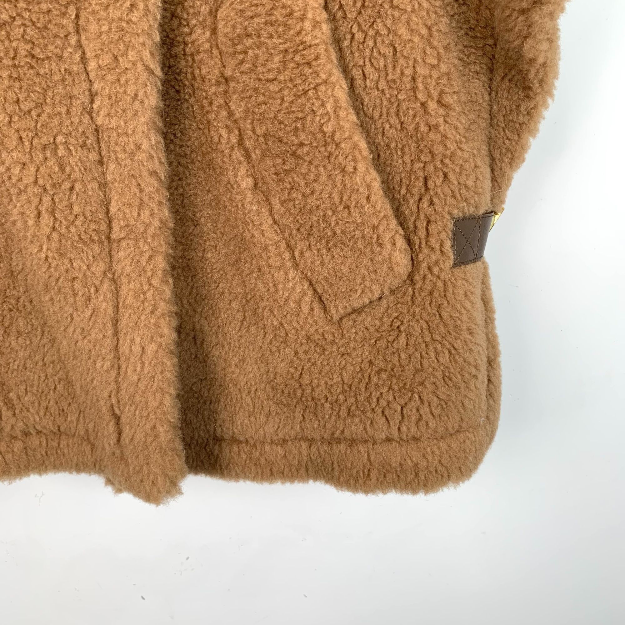 Max Mara MaxMara Wool & Camel Hair Cape Coat With Leather Accents For Size ONE SIZE - 4 Thumbnail