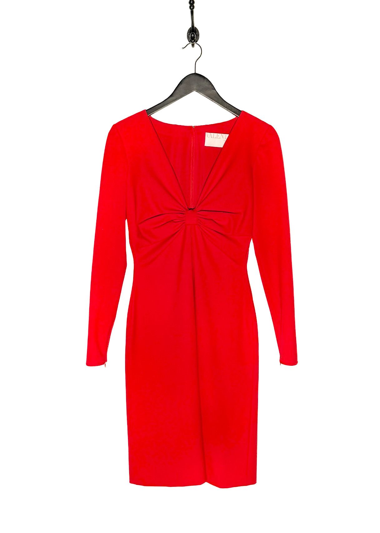 Valentino Valentino Red Techno Couture Bow Accent Long Sleeves Dress Size S / US 4 / IT 40 - 1 Thumbnail