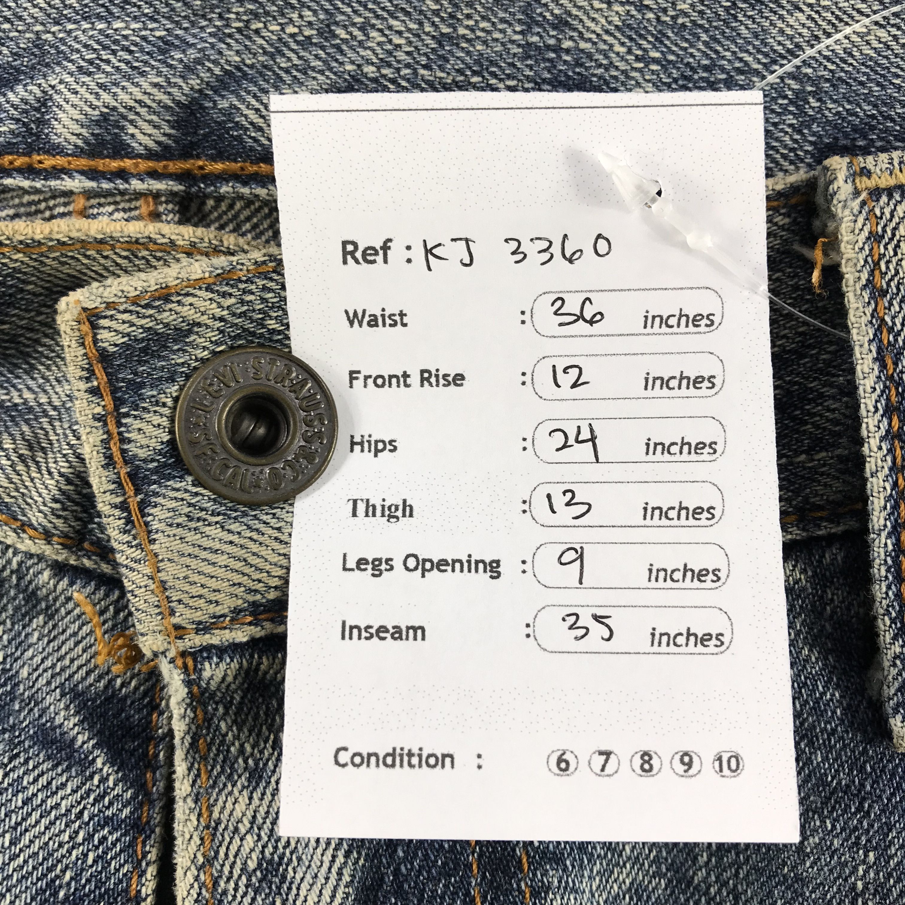 Levi's Vintage Levis 503 Jeans Dirty Wash Denim KJ3360 Size US 34 / EU 50 - 13 Thumbnail