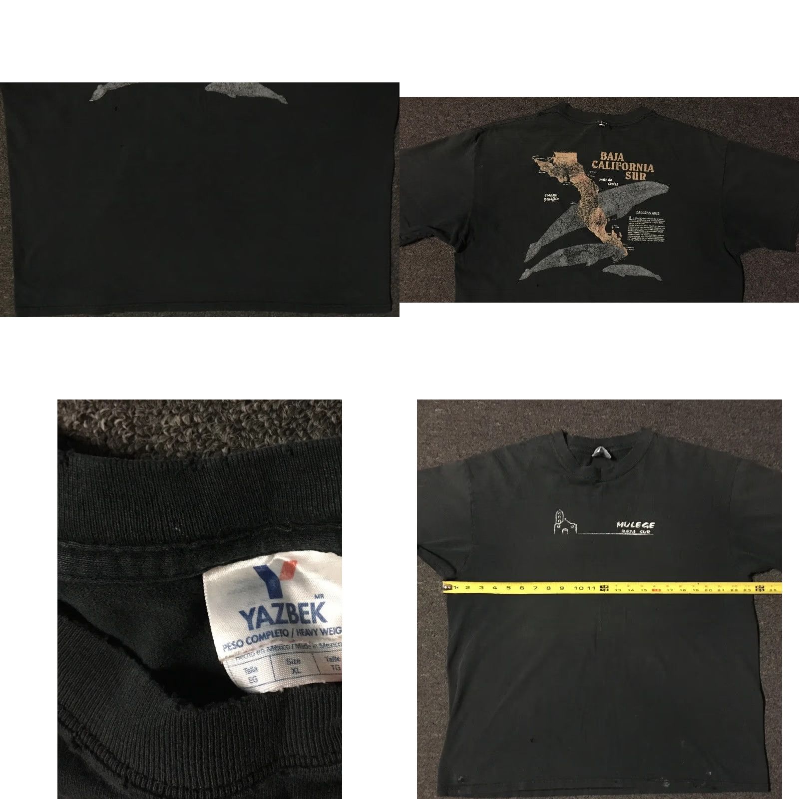 Vintage VINTAGE Animals Baja California Whales Shirt XL Black Short Sleeve Crew Neck Graphic Tee 80s 90s Surf Beach Grunge Marine Punk Rock Tattoos Size US XL / EU 56 / 4 - 8 Thumbnail