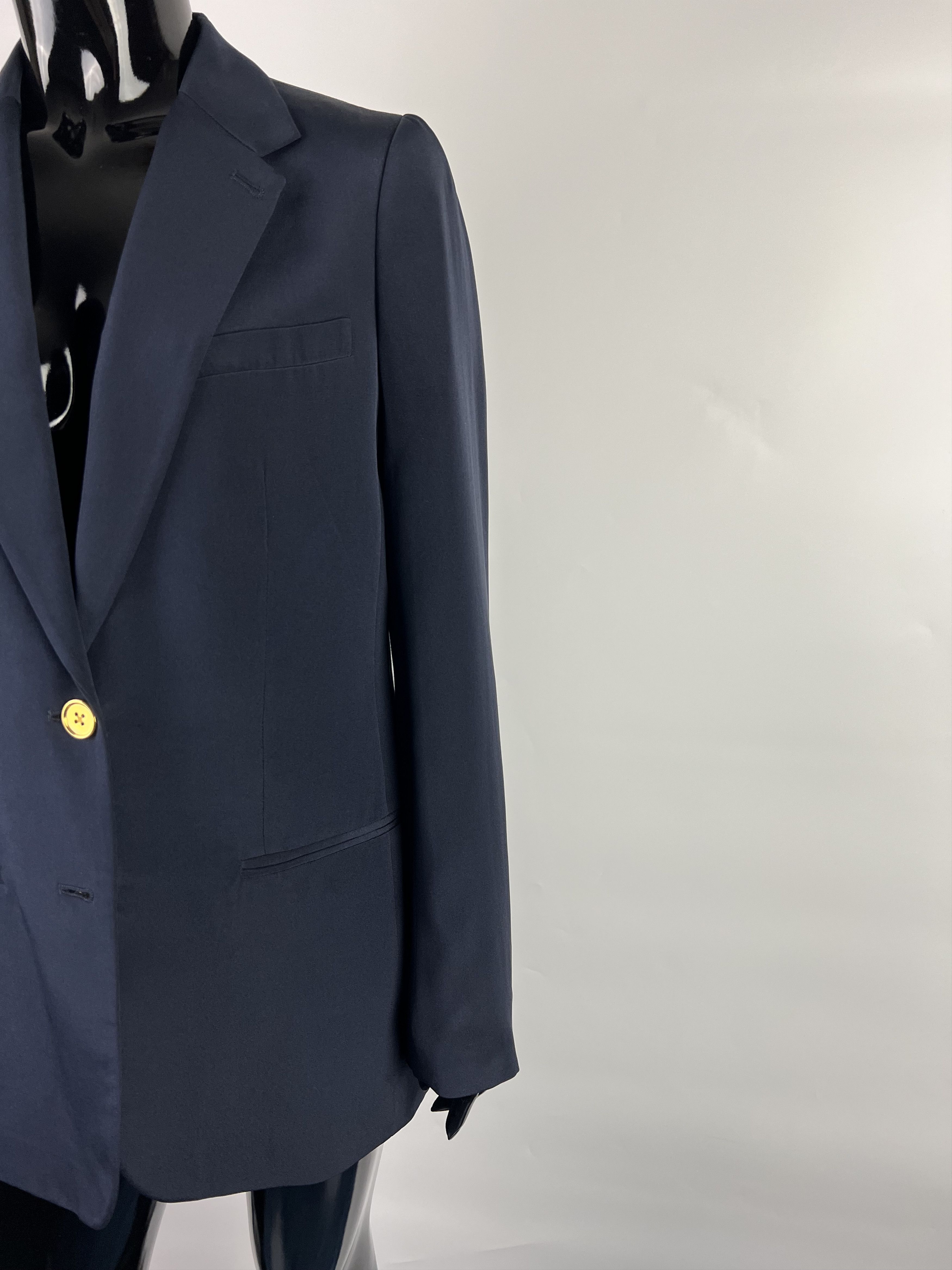 Joseph Joseph Navy Blue 100% Silk Blazer Jacket Size 38 Size M / US 6-8 / IT 42-44 - 8 Thumbnail